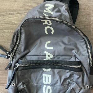 Marc Jacobs Charcoal Backpack with White Accents